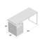 Bureau d'ordinateur en métal Kornegay pour bureau personnel et ordinateur portable ‑ configuration à gauche ou à droite, tiroirs de rangement, L 60 po, pour le travail-28331085-93854914