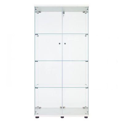 Armoire vitrée à 2 portes avec 4 lumières DEL