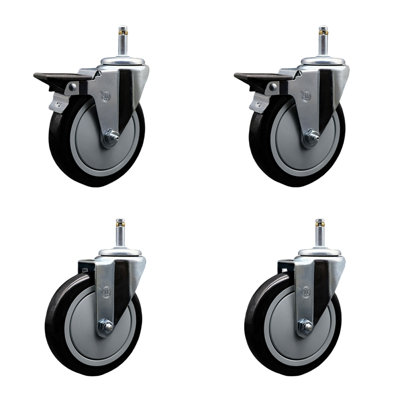 Poly Swivel Grip Ring Stem Caster