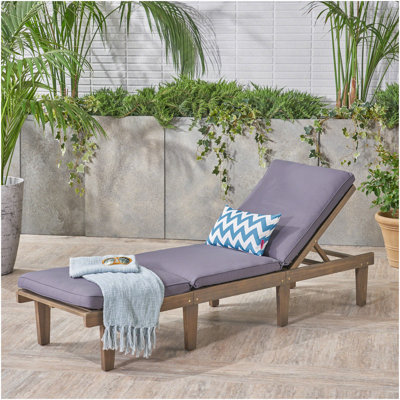 ARIANA KD WOOD CHAISE LOUNGE W/ CUSHION