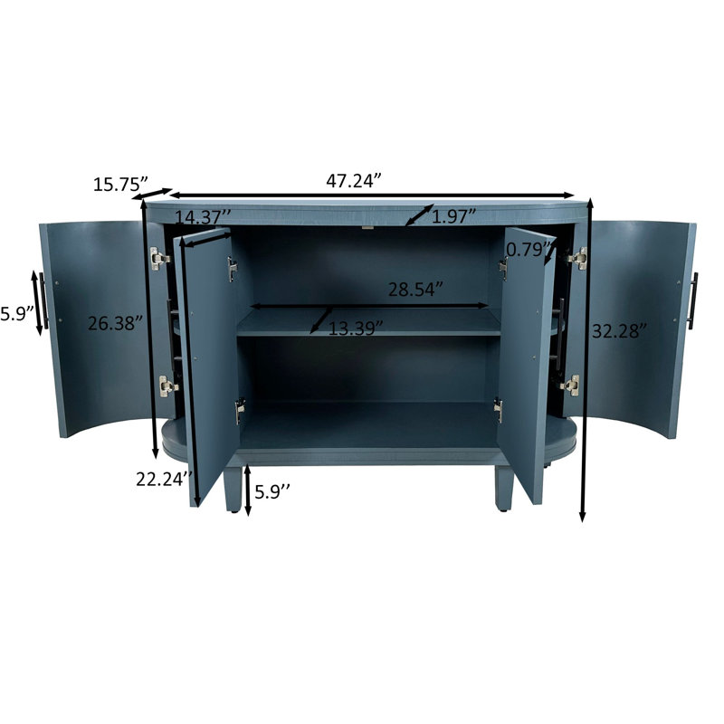 47" Console Table Entryway Sideboard for Hallway Living Room, Blue