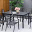 Table de salle à manger pour l'extérieur Outsunny pour 6 personnes, table de patio rectangulaire, pieds en aluminium et aluminium