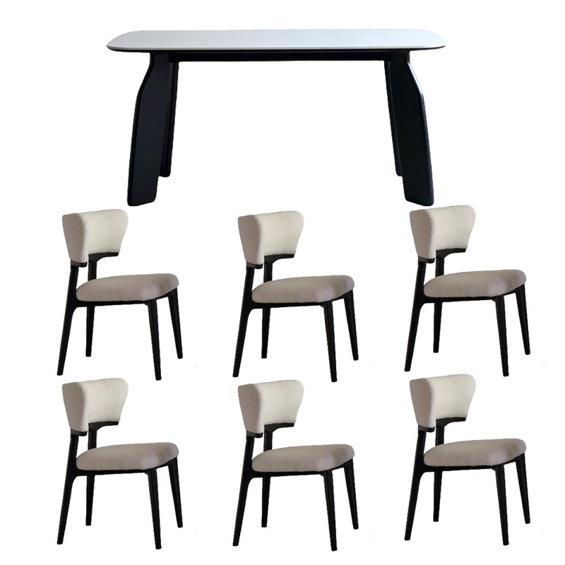 Ensemble de table de salle à manger et de chaises Art White Rock, H 29,52 po x L 70,86 po x l 31,49 po