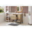 Armoire de salle de bain avec lavabo en céramique de 30 po, tiroirs coulissants, poignées invisibles, portes, tablette ouverte, structure en bois massif et en métal