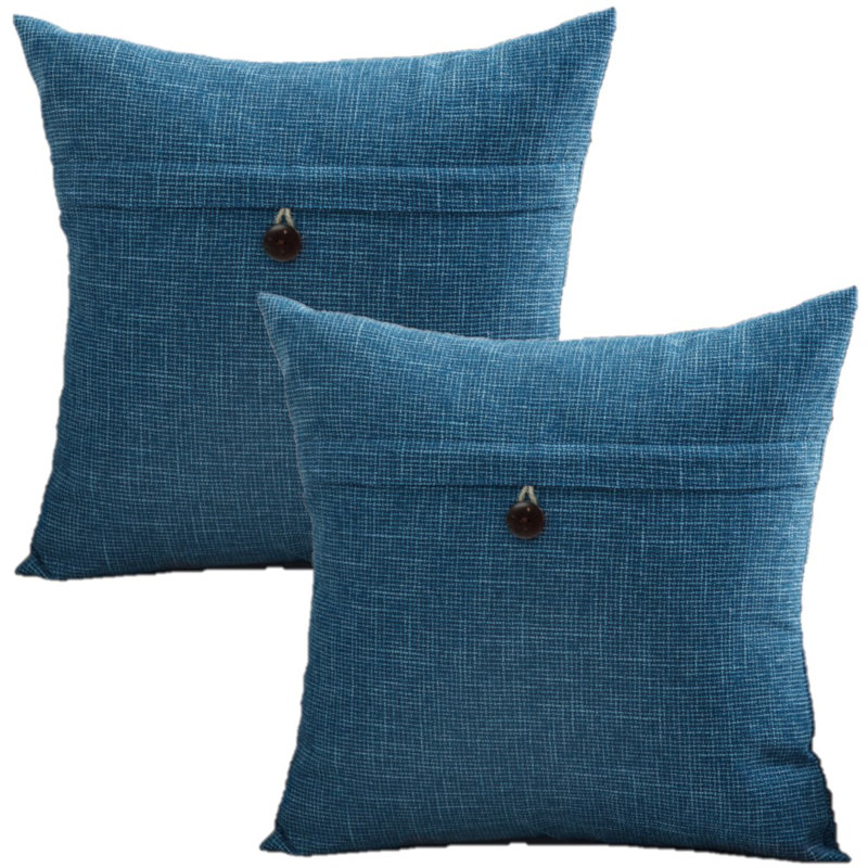 Housses de coussin carrées, Marine, 20 po x 20 po, Non