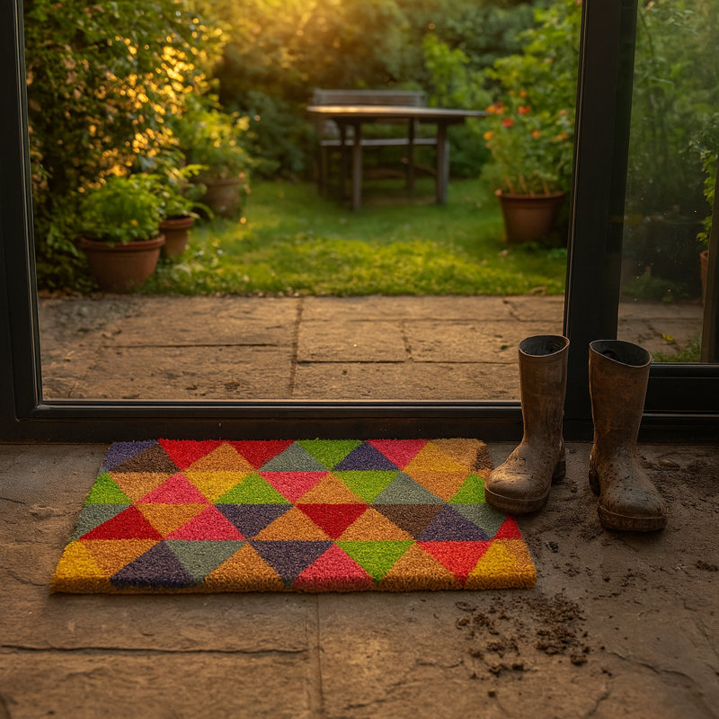Nicola Spring - Coir Door Mat - Triangles, 1.6cm H x 90cm L x 60cm W