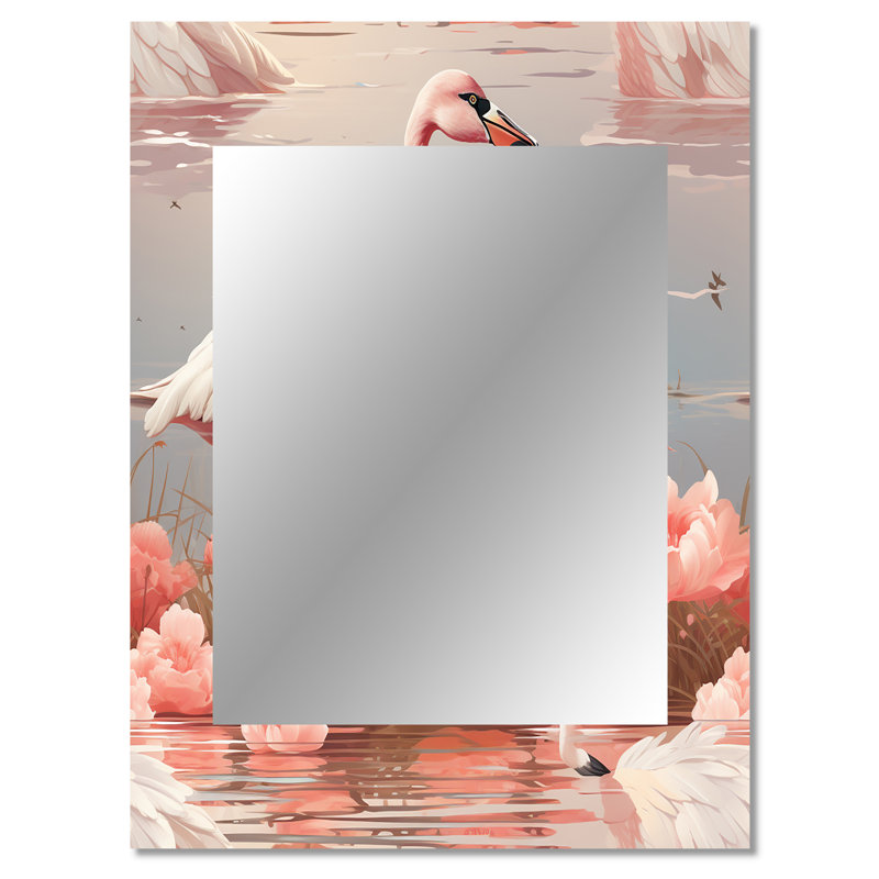 Décoration murale rétro flamant rose rétro, 40 po x 30 po