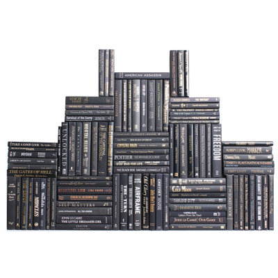 Decorative Books - Onyx & Silver Book Wall - Set of 100 Black Books