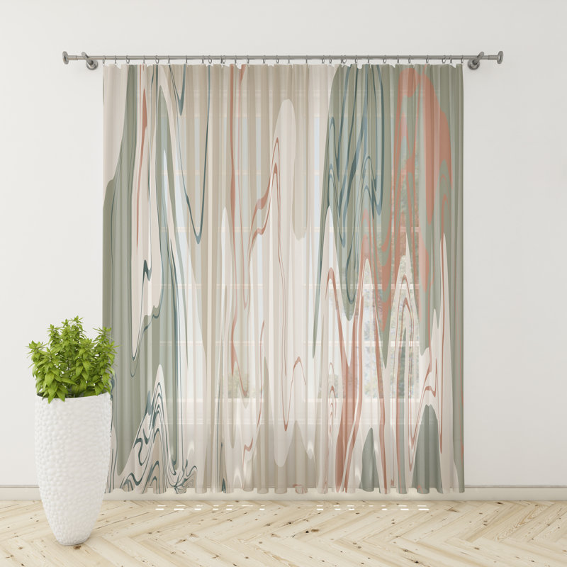 Semi Sheer Curtain Pair, 20" W x 52" L