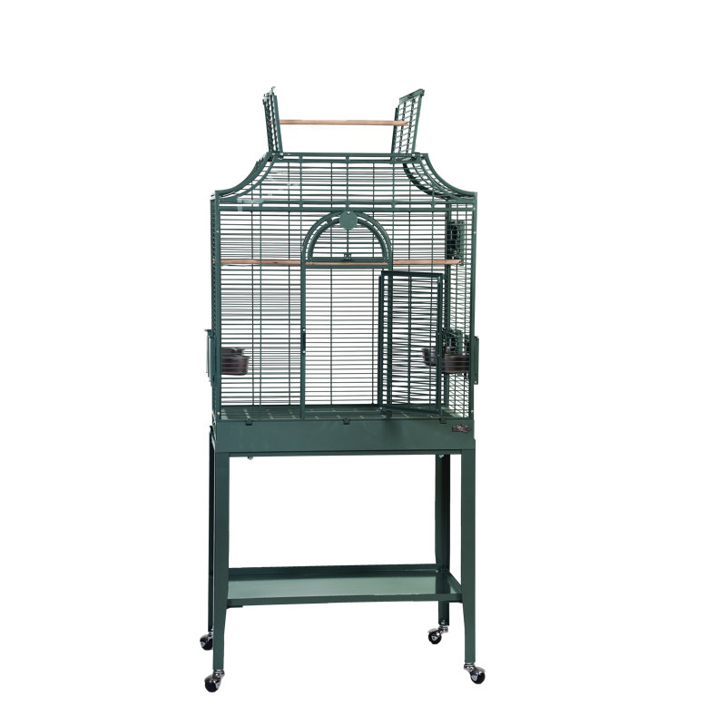 Cage de vol élégante de taille moyenne par HQ  , Vert, 56'' H x 28'' W x 18'' D