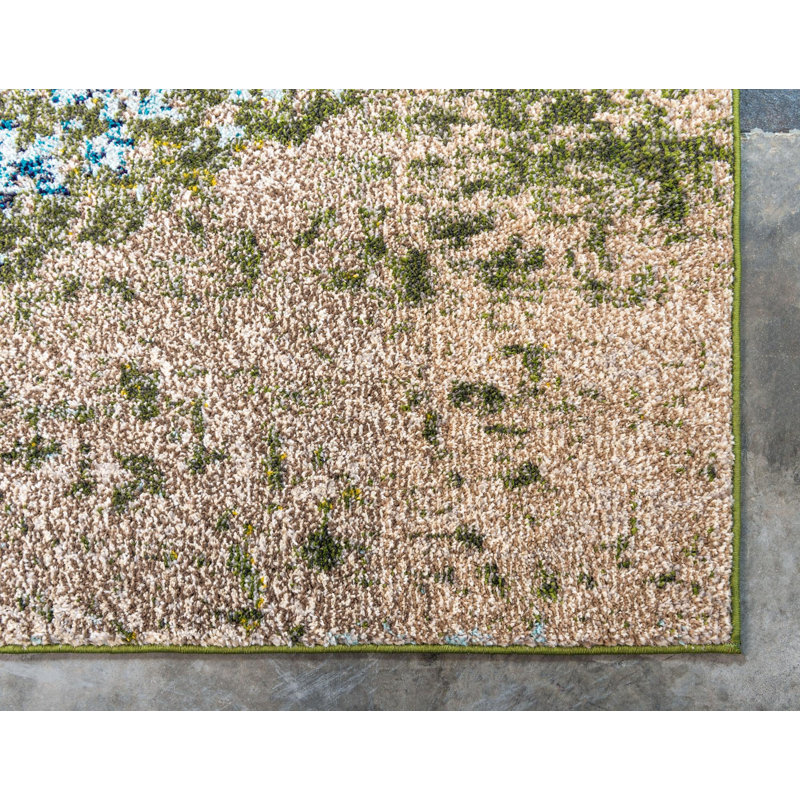 Rizer Washable Abstract Indoor Rug, Square 6'1"