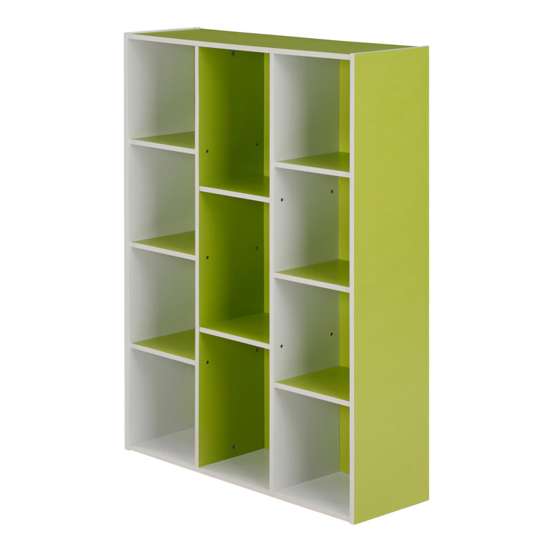 Placentia 11-Cube Reversible Open Shelf Bookcase, White/Green