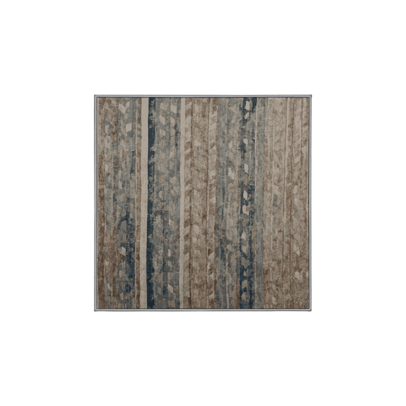 Tapis gris lavable à la machine, Carré 8 pi