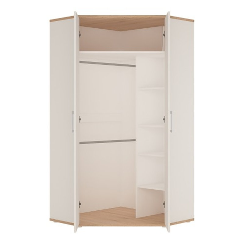 Latonio 2 Door Solid Wood Wardrobe, 190.80cm H x 81cm W x 52.40cm D, Opalino