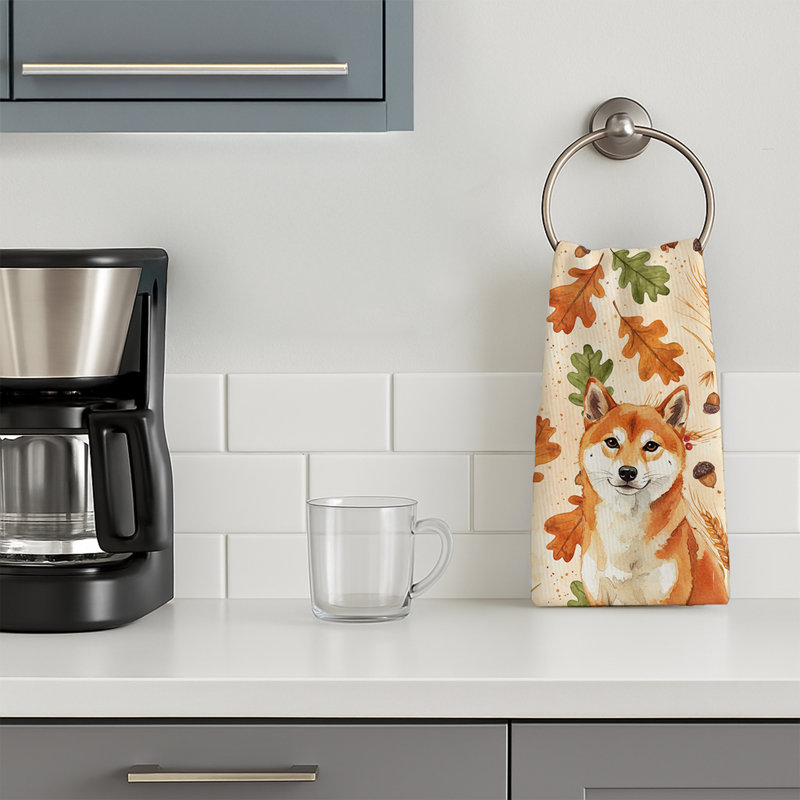 Serviette de cuisine rouge Shiba Inu Heirloom, Rouge Shiba Inu