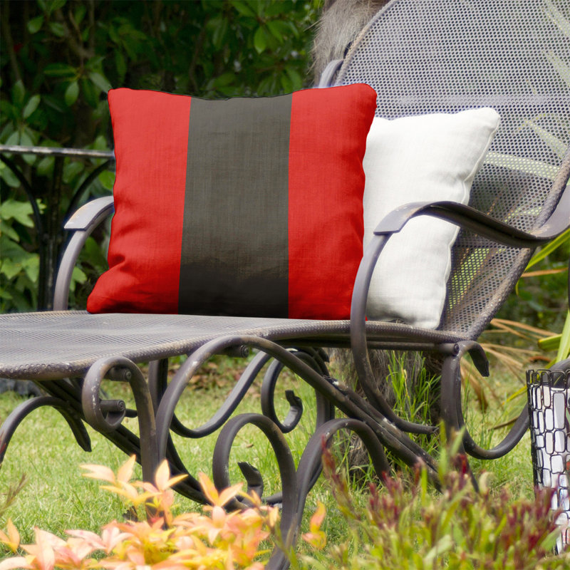 Coussin décoratif d'intérieur/d'extérieur, 16 po x 1 po, Rouge / Étain