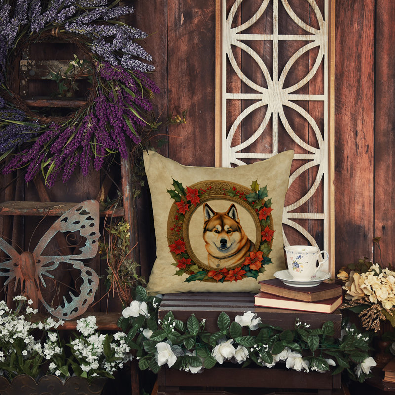Coussin décoratif intérieur / extérieur en polyester Christmas, 14 po x 14 po, Carré
