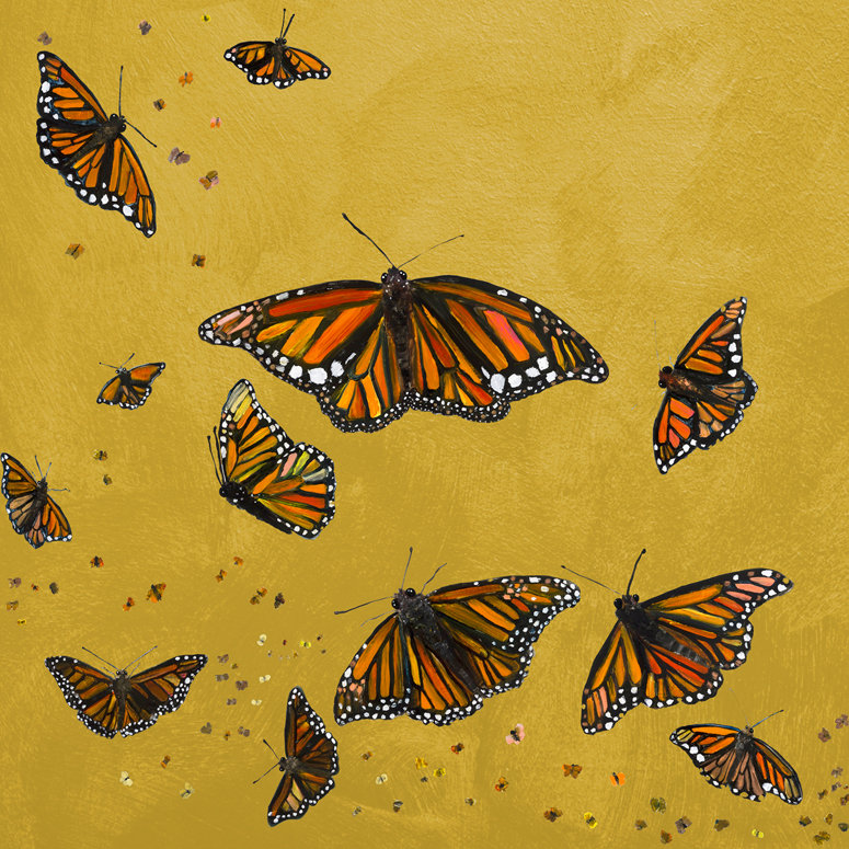 «Monarchs», reproduction sur toile tendue, H 12 po x l 12 po