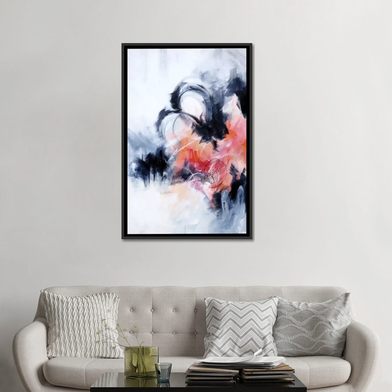 « fixation », reproduction d’impression sur toile tendue, H 26 po x l 18 po x P 1,5 po, Toile avec cadre noir, Pas de tapis