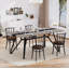 Grande table de salle à manger rectangulaire 70,9 ", grand bureau imperméable pour 8 personnes, table de salle à manger familiale de luxe avec pieds réglables pour la cuisine, le salon, le bureau, blanc-1414816096