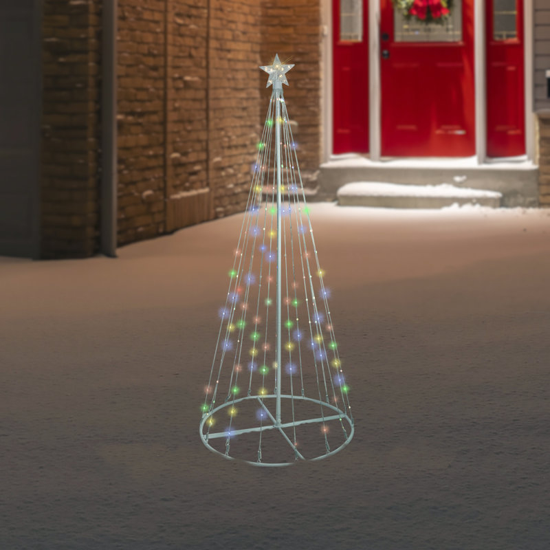 6' LED Color Changing Outdoor Show Cone Tree with Remote