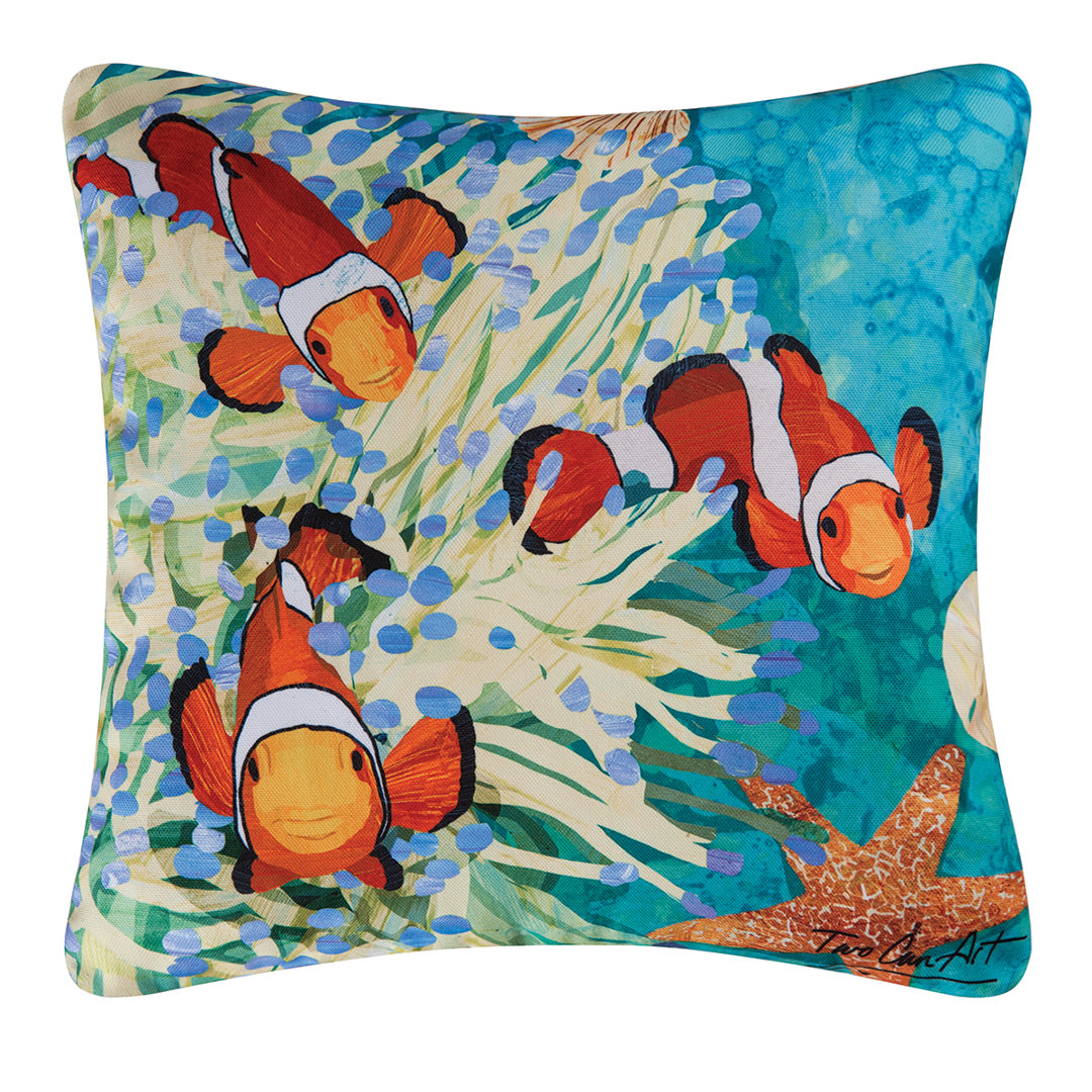 Coral Reef Coastal Indoor/Outdoor Decorative Throw Pillow C&F Home