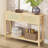 Zayer Rattan Entryway Table, 43" Console Table with Drawers, 2 Tier Sofa Table with Storage, Wooden Console Table for Entryway-1089253019