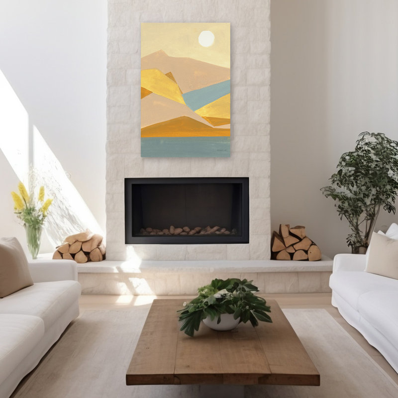 Mid-Century moderne et minimaliste rétro abstrait I, H 48 po x l 32 po