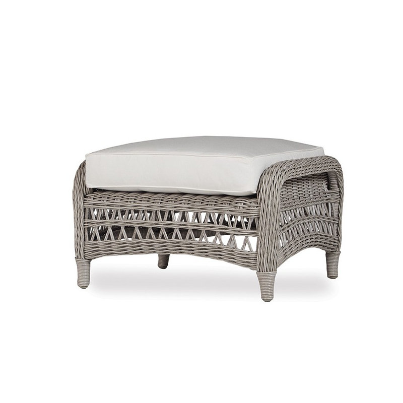 Mackinac Outdoor Ottoman, Delicate Botanical Slate