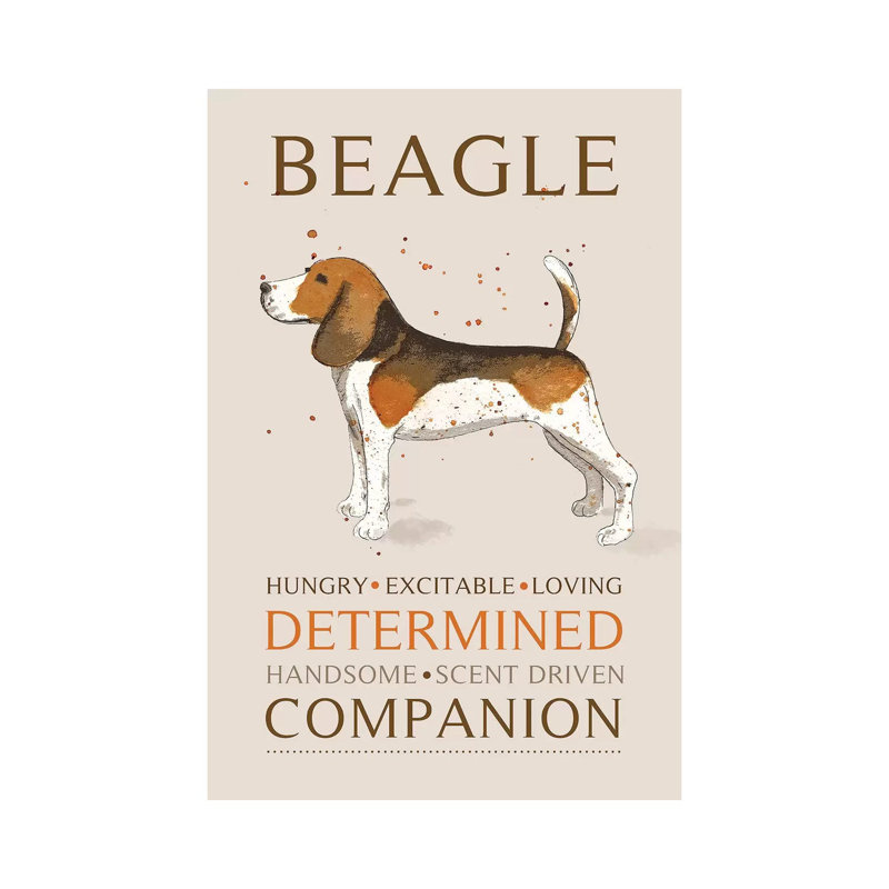 Beagle by Michelle Campbell - Wrapped Canvas Gallery-Wrapped Canvas Giclée, 20.32 cm H x 30.48 cm W