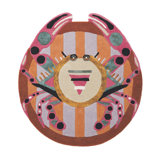 Hand Tufted Abstract Area Rug in Brown/Orange/Pink