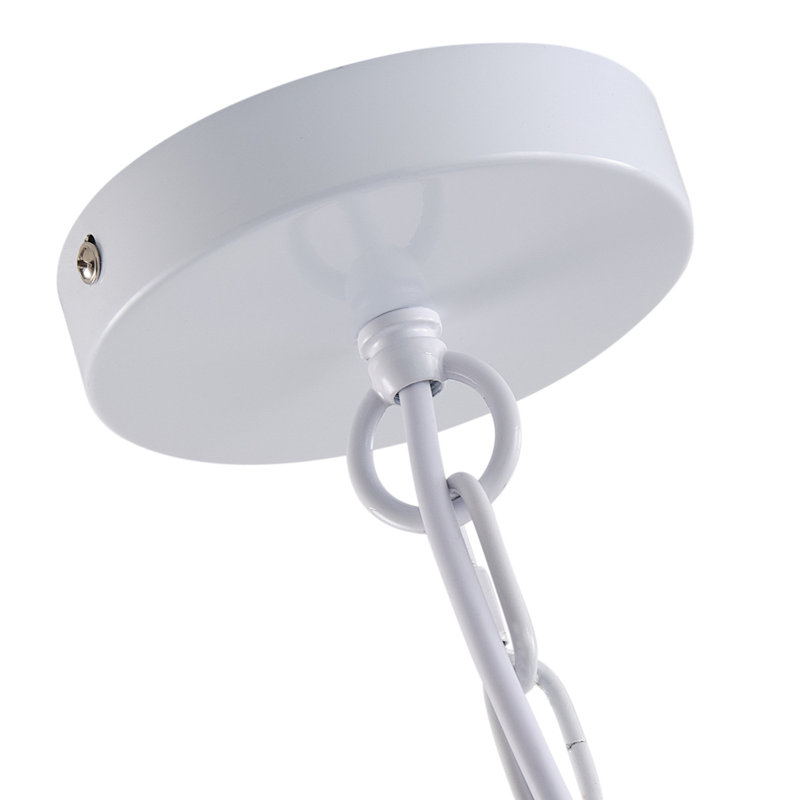 3-Light white adjustable iron pendant lamp