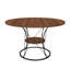 Table de salle à manger extensible de 43 pouces pour 4 à 6 personnes, table de cuisine de ferme extensible avec tablette de rangement et base en métal, table extensible en bois brun et noir de 43 à 59 pouces, grande table ronde pour la maison