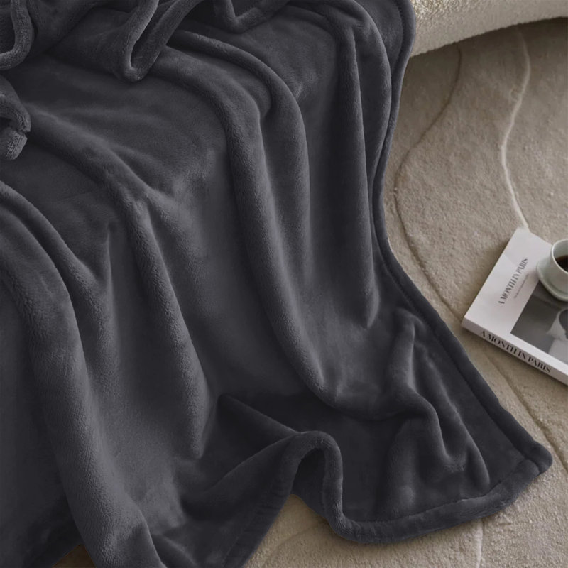  Couverture en molleton doux - Doux, chaud, lit / jeté, Jeté (50 inc. X 60 inc.), Grey