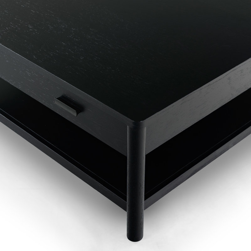 Jaylessa Wood 1 Drawer Coffee Table, Black