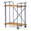 Chariot-bar Elinsa, style industriel, fer noir, bois brun, 33 po