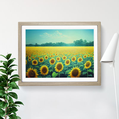 Captivating Sunflower Field - Framed Print