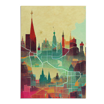 City Skyline Map No.1 - Wall Art