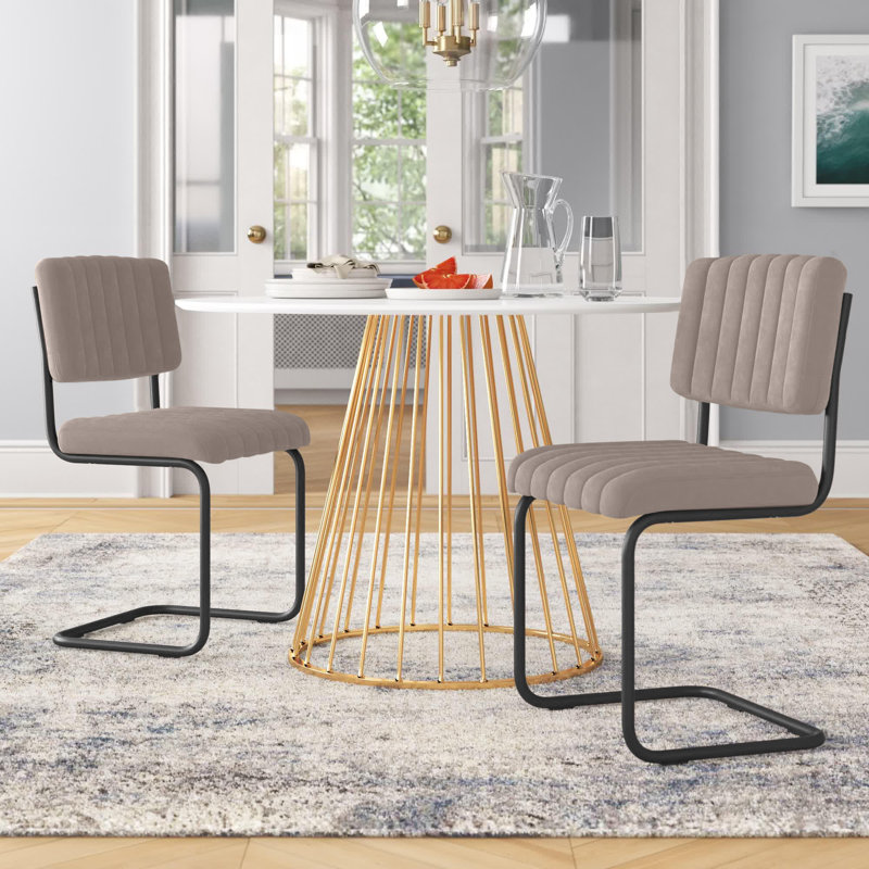 Chaise d'appoint en velours Estes, Velours gris platine