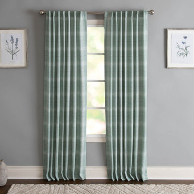 Erlandson 100% Polyester Light-Filtering Plaid Curtain Panel with Rod Pocket Top