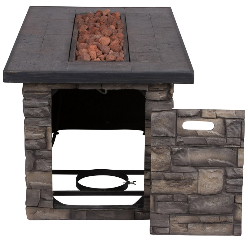 Provencher Rectangle Magnesium Oxide Propane Smokeless Fire Pit