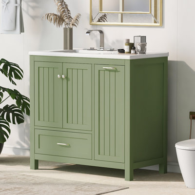 Meuble-lavabo simple 36 po avec comptoir en céramique Tallu