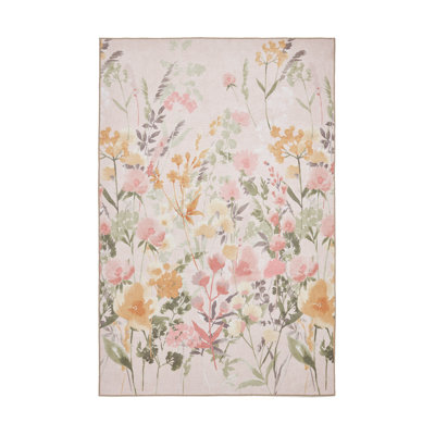 Floral Digitally Printed 122cm X 170cm Area Rug