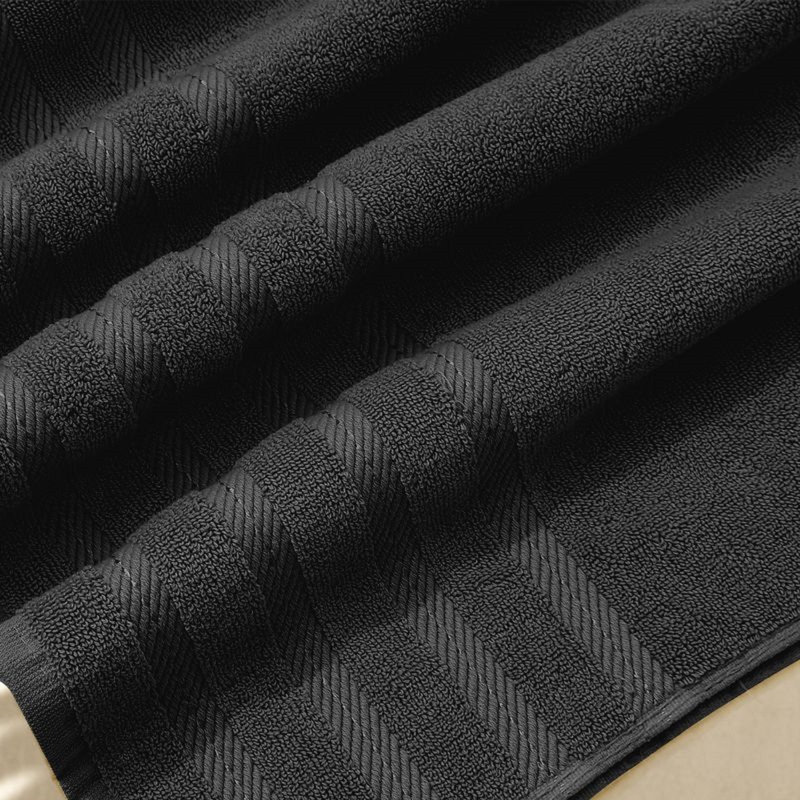  Ensemble de serviettes de bain 100% coton peigné 6 pièces - Serviettes de bain ultra douces et très absorbantes, Noir
