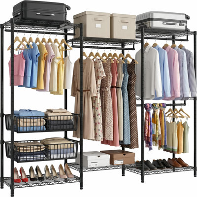 Supports spacieux pour vêtements et vêtements, rangement de maison moderne réglable en métal