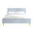 High Gloss Finish Gray Ek Bed With Wave Pattern And Metal Legs, 39 Slats, Fully Kd, No Box Spring Required, 660Lbs Limit, 86"W X 81"D 46"H Legs Pattern, Kd Structure, Weight-1951736360