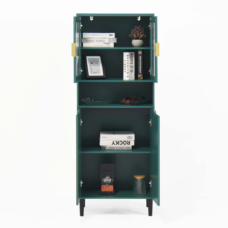 Grande bibliothèque polyvalente avec rangement réglable pour différentes pièces, Vert
