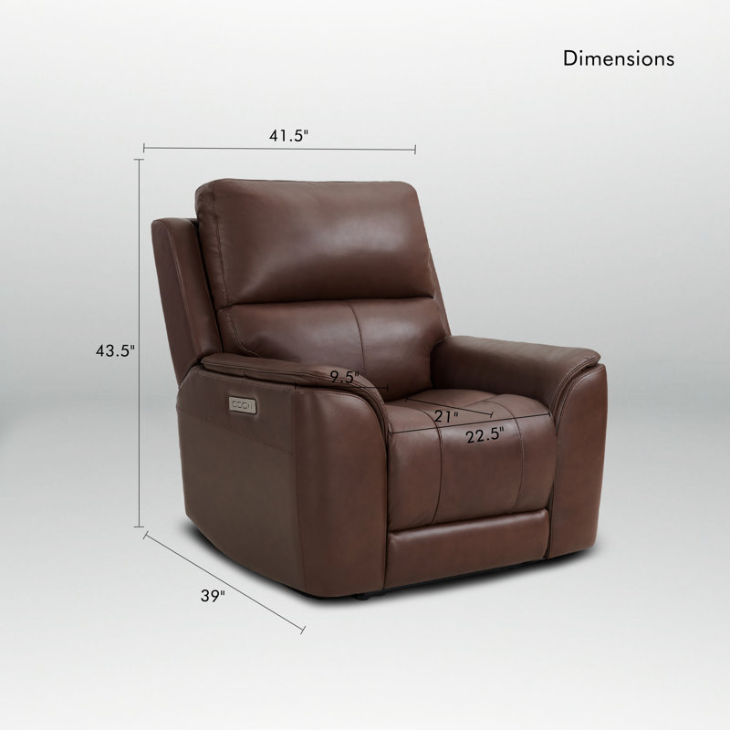 42" W Zero Gravity Triple-power System Genuine Leather Loveseat With Adjustable Headrest And Usb & Type-c Charging