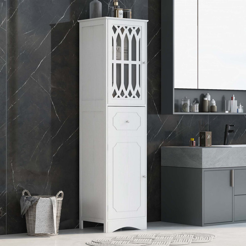 Tall Bathroom Cabinet, White