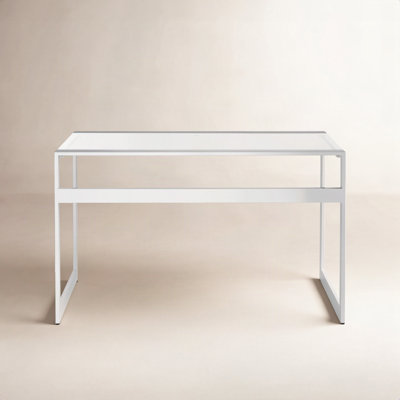 Blin Glass Top Metal Base Writing Desk